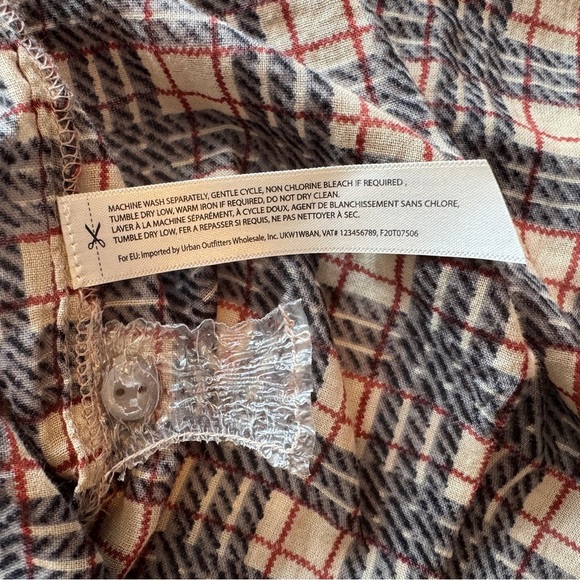 Free People FP One Plaid  Miles Tuxedo Shirt Tunic Flowy Women's Size Small READ - Picture 15 of 16